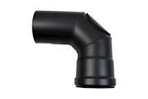 Conduit de fumées noir Ø80 courbe 90 ° (2 x45° ) avec ramonage