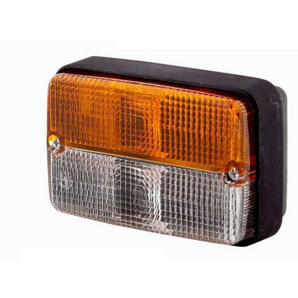 John Deere Clignotant et feu latéral - 2BE997131081 - Feu de direction et de position 21/5W, rectangulaire, 12V, ambre/transpare