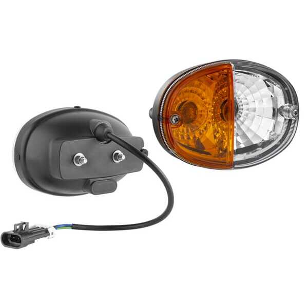 John Deere Témoin lumineux - LT348464 - Feu de direction et de position halogène, avant, droit, ovale, 12 V, ambre/blanc, à boul