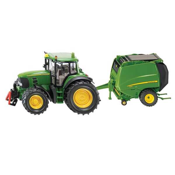 John Deere S01665 6920 avec presse à balles rondes - S01665 - John Deere et presse balles rondes