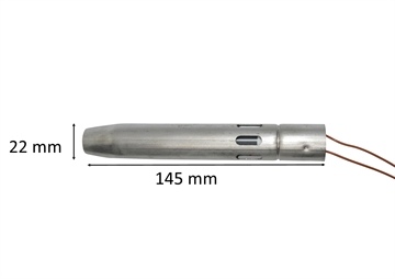 Bougie d’allumage (rond céramique) avec gaine pour poêle à pellets: 22 mm x 145 mm 330 Watt